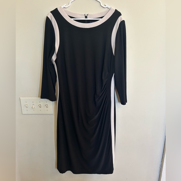 Chaps Dresses & Skirts - Chaps Women’s Black And White 3/4 Sleeve Midi Dress Formal Size 16W